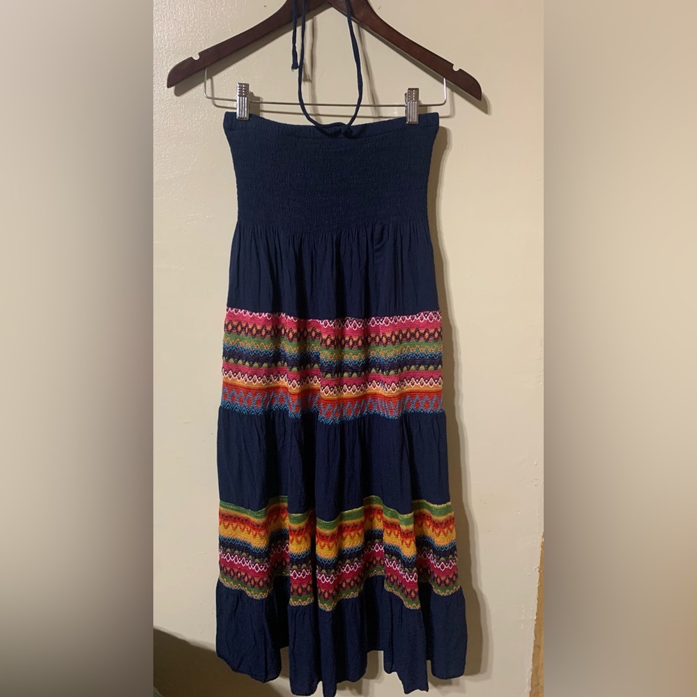 🦋Women’s Bandeau Summer dress Maxi Halter Neck Bohemian Embroidered Beach Dress
